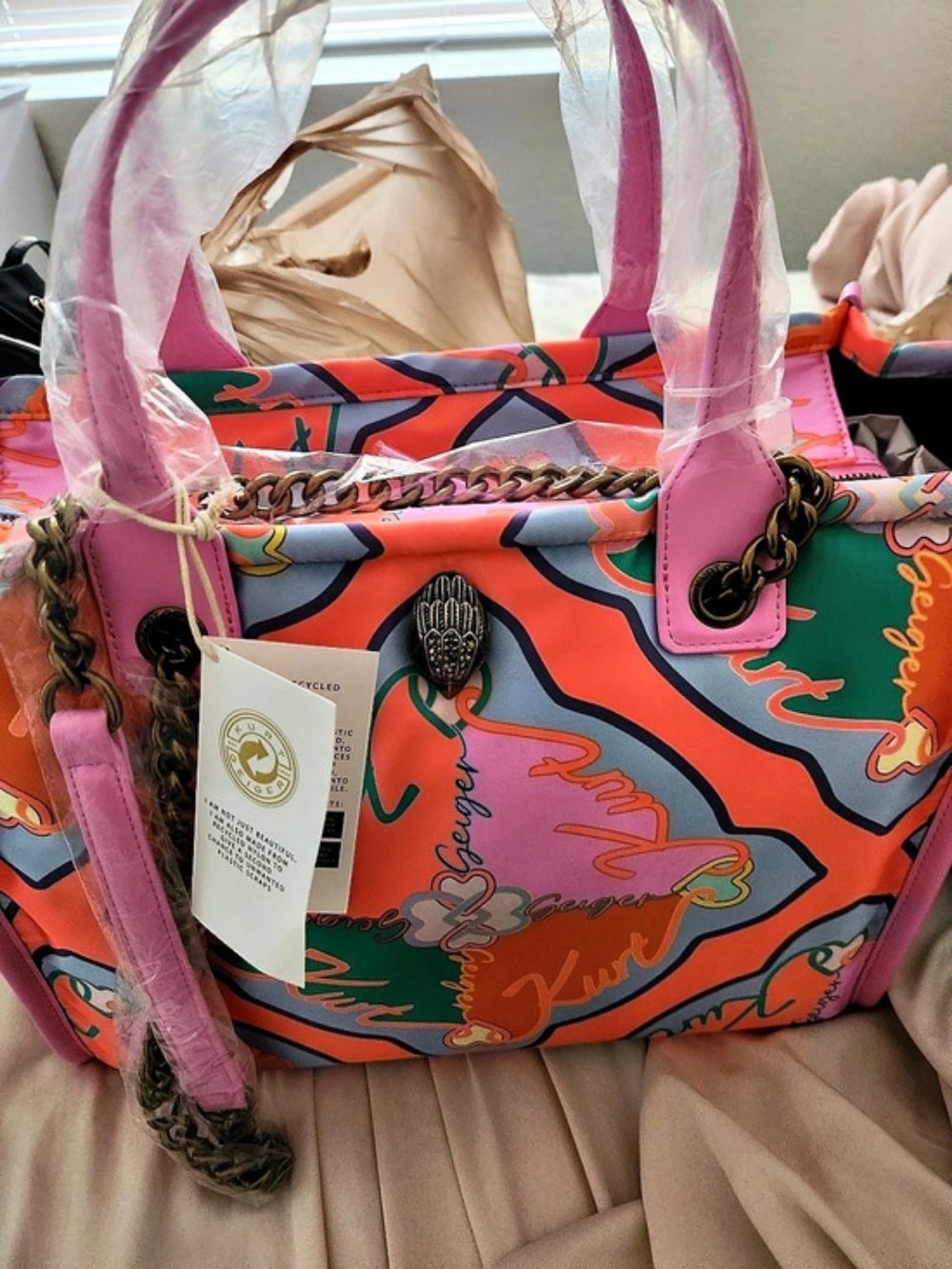 Kurt Geiger London Kurt Geiger Hoxton Shopper Tote Bag Pink Multi Hoxton Shopper